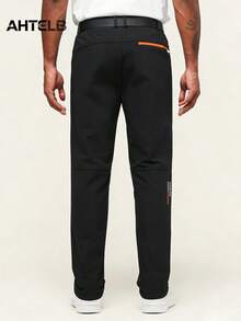 AHTELB Pantaloni cargo casual estivi da uomo a gamba dritta, pantaloni tattici da escursionismo all'aperto, pantaloni sportivi lunghi a paracadute, design con cerniera anti-furto, pantaloni cargo multifunzionali, adatti per abbigliamento sportivo casual all'aperto, regalo per marito, fidanzato, amico, cliente, padre, pantaloni da escursionismo da uomo, abbigliamento da uomo - nero - Visualizzare 3