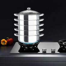 5-Tier Stainless Steel Steamer For Cooking, 30cm Steamer With Lid For Cooking Vegetables, Seafood, Soups, Stews, And Pasta - 查看 7