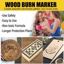 JUE FISH 3 Pack Wood Burning Markers, Liquid Pyrography Pens For DIY Wood Crafts - Heat-Activated Wood Burn Marker Set For Custom Coasters, Cutting Boards & Signs, Perfect For Personalized Gifts & Holiday Decor,Quick Ship Items,Free Shipping - DIY Burning Marker - View 9