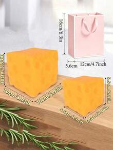 2pcs/Set White And Pink Gift Bags With Large Cheese Decoration - Multicolor - View 10