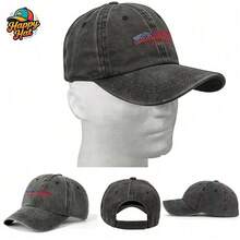 1PC Distressed Washed Waving Embroidered USA Flag Soft Baseball Cap Vintage Patriotic Dad Hat Adjustable Casual Sun Hat For Men Women Unisex Outdoor Travel Summer 4th Of July Independence Day Party Gift For Him Her Grey Blue Red G - 多色的 - 查看 8