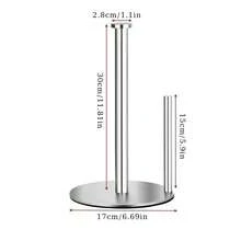 Stainless Steel Upright Tissue & Wrap Holder - Multi-Functional Countertop Organizer For Kitchen Paper Towels And Plastic Wrap, Also Works Perfectly As A Bathroom Tissue Rack. Equipped With A Solid Non-Slip Base For Steady Placement, This Durable Holder Fits Kitchens, Bathrooms, Restrooms And Hotels, A Practical Daily Household Storage Essential. - Multicolor - View 13