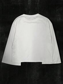 Y2K嘻哈龐克塗鴉印花寬鬆版型原宿哥德街頭風運動上衣，適合日常穿著 - 白色 - 查看 2