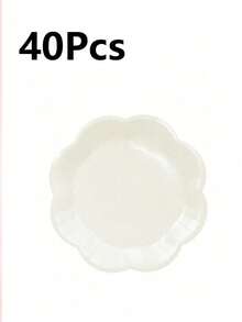 5/10/20/40 piezas Platos de papel desechables con borde de encaje marfil de 9 pulgadas, platos de cena elegantes con forma de flor, platos de postre de pastel de crema de 7 pulgadas, suministros de decoración para baby shower, boda y fiesta de cumpleaños - Multicolor - Ver 13
