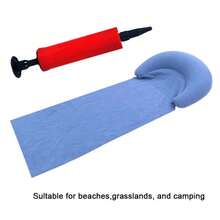 1pc Beach Mat With Inflatable Pillow, Outdoor Mat, Sand-Proof, Suitable For Outdoor Camping And Picnic, Single Person Sleeping Pad, Foldable Portable Moisture-Proof Mat, Sunbathing Mat - Multicolor - View 5