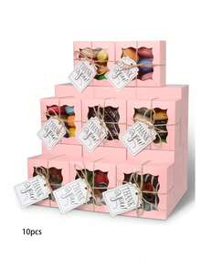 10pcs/Pack Party Candy Cookie Chocolate Muffin Box Paper Box Box Favor Paper Box Gift Box Suitable For Various Holidays Birthday Anniversary (Includes Rope Card) - View 13