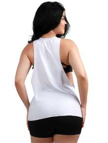 Work Fitness Women's Laser Cut Tank Top For Fitness And Gym - White - View 4