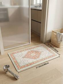 1pc Orange Floral Style Area Rug, Spring & Summer Flower Pattern Living Room Carpet, Soft Touch, Short Pile Modern Floor Rug, Suitable For Bedroom, Dining Room, Office, Home Decor And Doormat, Versatile For Various Occasions Like Music Festivals, Wedding Venues And Daily Home Use - Burnt Orange - View 15
