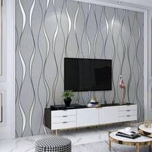 1 Roll Grey Wave Peel And Stick Wallpaper, 17.7in X 196.8in Waterproof Modern Striped Wall Sticker, Removable Contact Paper For Accent Wall Home Decor - Grey - View 2