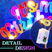 - Diadema iluminada con luces de cumpleaos para fiestas de cumpleaos, accesorios brillantes para el cabello para mujeres - Multicolor + Talla Única - Ver 7