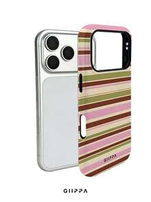 GIIPPA 1 Stück Warmes Braun, Hellrosa, Beige, Olivgrün Vierfarbiges Gemischtes Horizontales Streifenmuster Design Handyhülle für Handy 17 Pro Max, kompatibel mit Handy 16 Pro Max, 15 Pro Max, 14 Pro Max, 11/12/13/14/15/16 Pro Max Plus, koreanischer Stil High-End Mode lustige Handyhülle, elegantes Design geeignet für Männer und Frauen, perfektes Geschenk für Freundin zu Weihnachten, Valentinstag, Ostern, Hochzeitssaison und Geburtstag! - Verschiedenfarbig - Übersicht 3