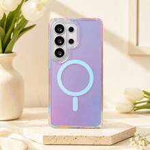 Ốp điện thoại trong suốt, chống sốc, có nam châm, hiệu ứng chuyển màu laser hologram, tích hợp bảo vệ ống kính, tương thích với iPhone 17/17 Pro/17 Air/17 Pro Max, thiết kế nam châm, tương thích với iPhone 16 Pro Max/15/14/13 Pro Max, quà tặng sinh nhật, quà tặng mùa xuân, lễ Phục sinh. - Đơn giản (từ tính) - Xem 36