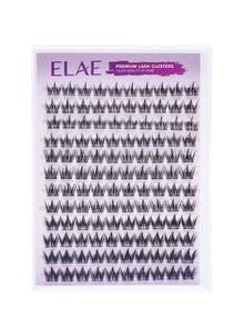 ELAE Beginner Friendly Manga Lash Clusters, Soft Black Band Wispy Cluster Eyelashes, D Curl Lightweight DIY Lash Extensions, 10-14mm Mixed Length, Built-In Eyeliner Effect Faux Mink Cosmetics - Classic Spiky D - 查看 7