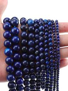 天然青金石原石珠，多種尺寸 4/6/8/10/Mm，手工 DIY 珠飾製作，適用於珠寶手鍊、項鍊、吊墜 - 彩色 - 查看 11