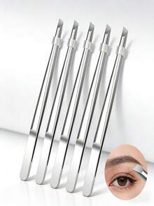 Byimy 1pc High Quality Stainless Steel Eyebrow Tweezers, Ingrown Hair Removal Tweezers, Precision Slanted Tip Eyebrow Tweezers, Facial Care Tool - A - View 5