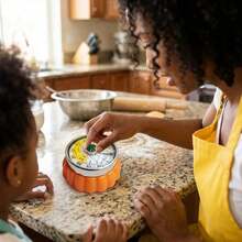 Temporizador de cocina mecánico de acero inoxidable con respaldo magnético, cuenta regresiva precisa sin batería, perfecto para cocinar en casa - Naranja - Ver 9