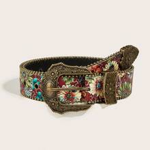 1pc Men's Star Eyelet Western Cowboy Style Heavy Duty Belt Suitable For Daily Use - Multicolor - View 6