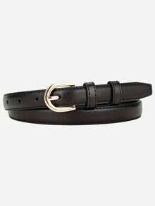 3pcs/2pcs/1pc Cinto de couro PU de cor sólida para mulher, cinto casual minimalista, acessório de moda adequado para campus, uso diário, outono, Halloween, festa de Natal - Multicolorido - Ver 4