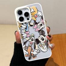 Disney. ‌   What Disney Disney Mickey Mouse Family Character Patterned Phone Case With Playful Designs And Cheerful Colors. Compatible With  17, 16, 15, 14, 13, 12, And 11 Pro Models, Featuring Shockproof Protection. Perfect Gift For Family And Frids For Birthdays Holidays And Special Occasions..Holiday Accessories. - 白色 - 查看 2