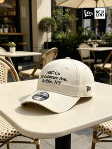 New Era Off-White Address Logo Baseball Cap, Casual Minimalist Style, UPF50+ Sun Protection, Suitable For Daily And Outdoor Wear - White - View 9