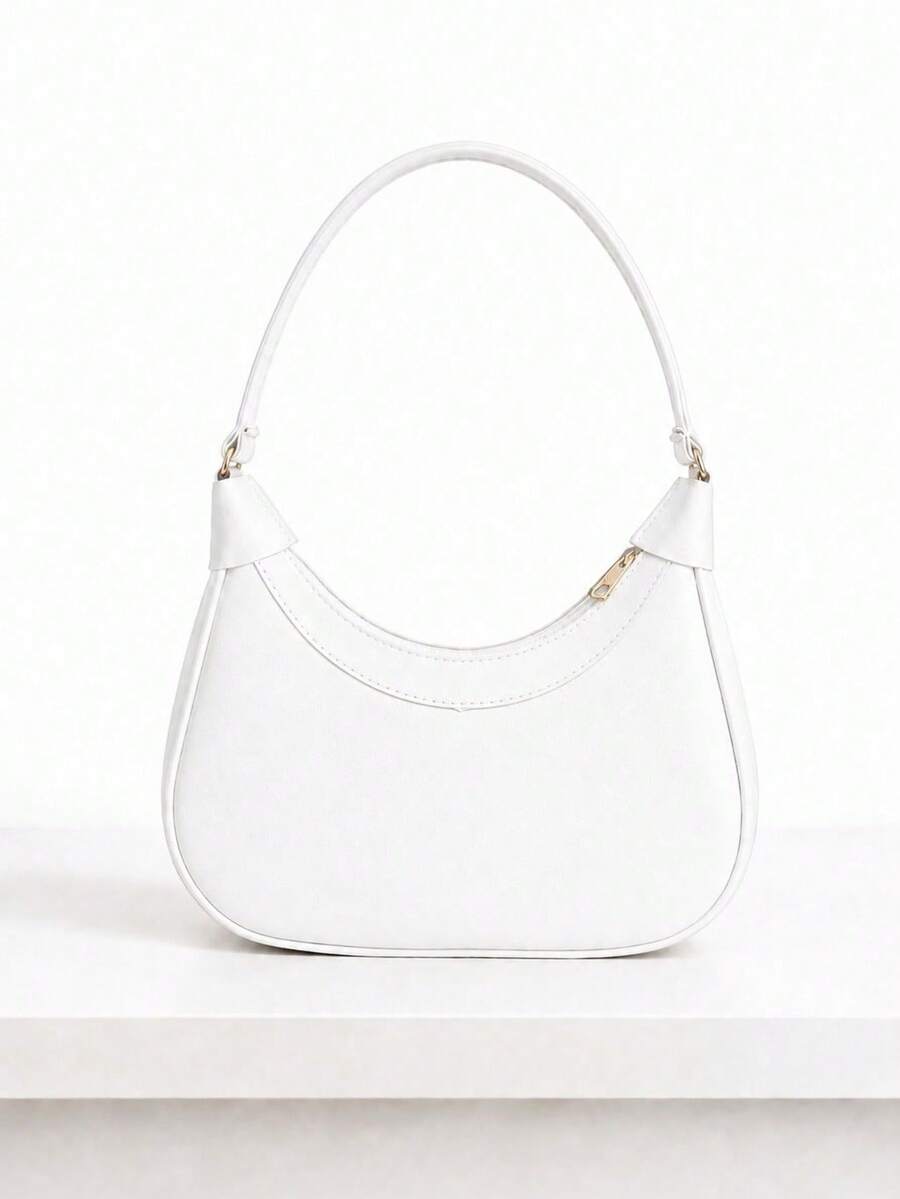 1 Piece Women's Boho Half-Moon Shoulder And Handbag / Sophisticated Baguette Style Canoe Bag For Women. - 白色 - 查看 1