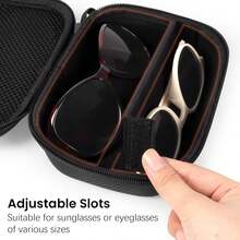 Euuztu Travel Sunglass Organizer, Hard, Portable Multiple Glasses Storage Women Men - 黑色 - 查看 7