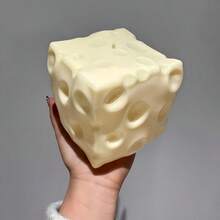 1 Buah Mainan Squishy Keju Jumbo, Bola Pereda Stres Sensorik Tekstur Raksasa, Mainan Remas Makanan Realistis Non-Rebound untuk Meredakan Kecemasan dan ADHD, Hadiah Mainan Meja Kreatif dan Lucu - MultiWarna - View 12