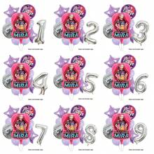 KPop Demon Hunters Ensemble de ballons chiffres argentés pour fille rouge, décoration de fête d'anniversaire pour enfants, musique disco, fille cool, fournitures pour baby shower, cadeau jouet - Ensemble de ballons - Voir 2