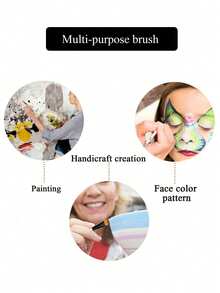Set di 6 pennelli da artista con testa tonda e inclinata, setole in nylon bianco, adatti per acrilico, olio, acquerello, viso, corpo, pittura su roccia e tela, per artisti, studenti, adulti, fai da te, regalo fatto a mano, forniture per l'arte - R - Visualizzare 5