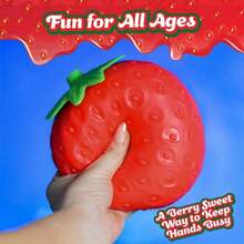 Squishy & Decompress Strawberry Pinch, Creative Soft Mushy Fluid Ball Stress Relief Sensory Fidget Toy, Portable Finger Toy, Holiday & Birthday Gift For Friends & Family - Multicolor - View 3