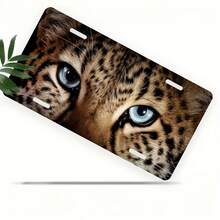 2D Flat, 1 PC, Car P1, For Decorative Purposes Only, Anti-Rust Aluminum License Plate Frame, With Leopard-Eye - Personalized Humorous Decoration, Suitable For Both Men And Women, Polished Surface, Unique Gift Idea, License Plate Frame |   Leopard Eye Design |   Durable Metal Frame - A - 查看 5