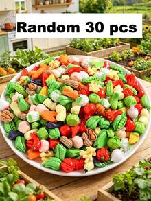 10/30/50/100pcs Realistic Resin Fruit And Vegetable Beads - Assorted Craft Kit, Includes Tomato, Cucumber, Chili Pepper, Etc., Suitable For DIY Jewelry, Home Decor Crafts - Resin Vegetable Pendant - View 13