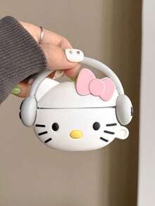SANRIO 1pc Cute Musical KT Cat Bluetooth Earphone Case Compatible With AirPods Pro3 Apple Wireless Bluetooth Earphone Case AirPods2/3/4/Pro/Pro2 Cartoon Protective Cover (Earphones Not Included) - White - View 5