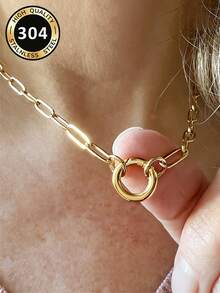 1 pieza Hermoso colgante de collar geométrico, adecuado para que las mujeres lo usen, aplicable para boda, compromiso, aniversario, fiesta, vacaciones, regalo del Día de San Valentín - Amarillo Oro - Ver 5