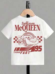 The Disney Cars Lightning McQueen Summer T-Shirt Is Perfect For Teens And Kids, And Is An Ideal Choice For Children Visiting Disneyland. - White - View 3
