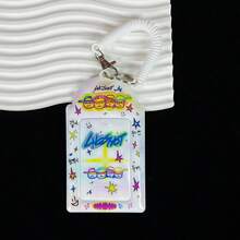 1pc Colorful Graffiti Photo Card Holder, Fun Rainbow Color Card Clip, K-Pop Album Attribute Card Holder, K-Pop Small Card Display, 3-Inch Photo Card Display, Idol Concert Support, IDOLME, PU Material, Suitable For 3-3.5 Inch Mini Photo Cards, Photo Cards, Idol Photo Cards, Trading Cards, Anime Game Card Collection, Keychain, Bag Pendant, Etc. - Card Cover - View 10