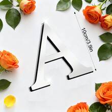 OUTANA Premium 1cm Thick 3D Mirror Wall Letters - Custom Acrylic Alphabet Sign For Wedding Initials, Party Backdrop & Luxury Home Decor (4"/6"/8" Sold Separately) - Silver - View 29
