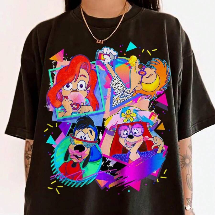 90s Movie T-Shirt, Travel T-Shirt - Black - View 1