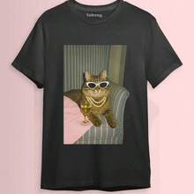Chill Cat T-Shirt, Slay Cat  Colors Tee, Funny Cat Sweatshirt, Cat Meme Shirt, Pawrent TShirt, Cat Lover Gift ID - Black - View 1