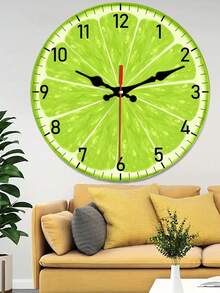 1 Pc 10 Inch/12 Inch Chic Lemon Design Silent Quartz Wall Clock - Round Wooden Clock For Bedroom, Living Room, Office, Kitchen & Bathroom Decor - Battery Operated (AA Battery Not Included),Home Decor Living Room,Living Room Decor,Wall Decor, - Multicolor - View 11