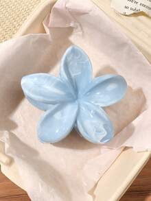 2入藍白波點扶桑花方形髮夾，半紮丸子頭髮圈，鬆散髮型整理夾，後腦勺用髮夾，分髮造型夾，慵懶女孩髮飾，波希米亞溫柔田園風，光滑質感，休閒街頭風，下午茶髮飾海邊度假髮夾 - 彩色 - 查看 5