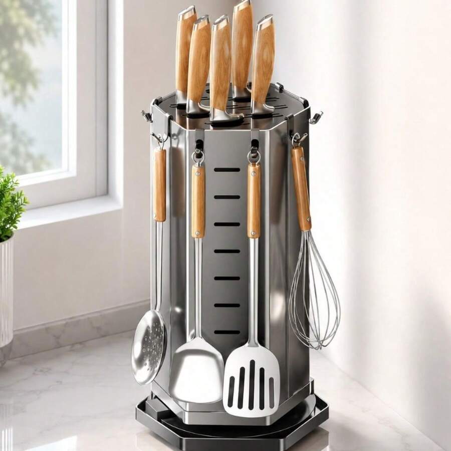 Organizador Giratório De Cozinha Facas E Utensílios 37cm - default - Visão 1
