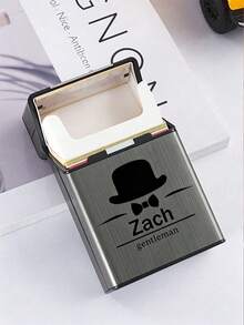 1/2Pcs Estuche de cigarrillos personalizado, estuche de cigarrillos magnético con nombre grabado personalizado, estuche de cigarrillos con tapa abatible personalizable y elegante, capacidad para 20 cigarrillos, regalo personalizado para el Día del Padre, portacigarrillos, regalos de aniversario, regalos para padrinos de boda - Estilo A - Ver 5