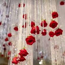 10-Piece Set / Crystal-Embellished Wedding Rose Garland - Artificial Rose Decorations Perfect For Weddings, Engagement Ceremonies, Bridal Showers, And Valentine's Day Parties - Multicolor - View 7