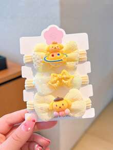 3 chiếc dây buộc tóc nơ cho trẻ em - Dây buộc tóc đuôi ngựa hoạt hình công chúa dễ thương - Dây cao su co giãn cao - Quà tặng hoàn hảo cho bé gái - Nhiều màu - Xem 4