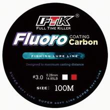 FTK 50M/54.6Yards 100% Fluorocarbon Monofilament Fishing Line Leader - Multicolor - View 11