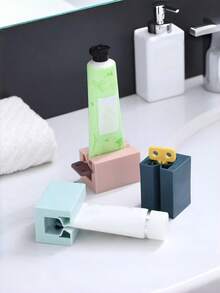 1pc Slouchy Toothpaste Squeezer, Manual Toothpaste Squeezer, Facial Cleanser Pump, Toothpaste Clip, Bathroom Accessories, Bathroom Gadgets - Multicolor - View 2