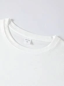 Nueva Camiseta Holgada, Cómoda, Versátil y Suave, Camiseta a la Moda, Top Elástico Estilo Hip-hop, Sensación Exquisita, Textura Juvenil - Blanco - Ver 3