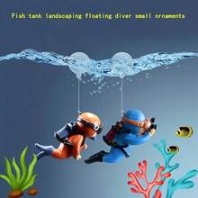 1 Stück süße Taucher-Aquariumdekoration - interaktives schwimmendes PVC-Accessoire, perfekt für lebendige Unterwasser-Szenen in Fischbecken - orangefarbener und blauer Charme, ideal zum Gestalten unvergesslicher aquatischer Umgebungen, Fischbecken-Zubehör | verspielte Aquarium-Dekoration | farbenfrohes Design, Aquarium-Zubehör - Verschiedenfarbig - Übersicht 4