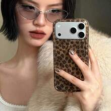 Luxury Leopard Print Shell Texture Phone Case, Compatible With IPhone 17 Pro Max 17 Pro 17 Air 17 16 15 14 Plus 13 12 Pro Max 11, Fashion Shockproof Back Cover - Rose Gold - View 4
